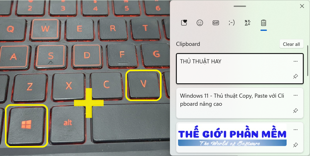 Thủ thuật Copy, Paste với Clipboard nâng cao của HĐH Windows 11